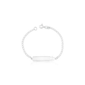 Pulseira Infantil Chapinha com Coroa 1,7gr gravação opcional