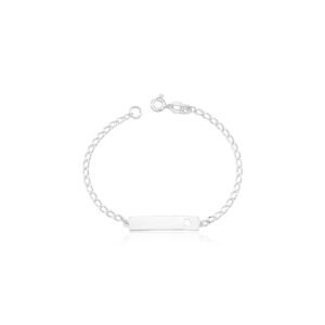 Pulseira Infantil Chapinha com Detalhe de Estrela 1,6gr 13,5cm gravação opcional