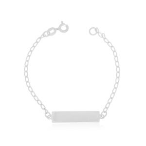Pulseira Infantil Chapinha Lisa 1,6gr gravação opcional