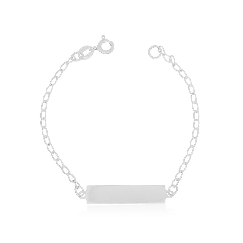 Pulseira Infantil Chapinha Lisa 1,6gr gravação opcional