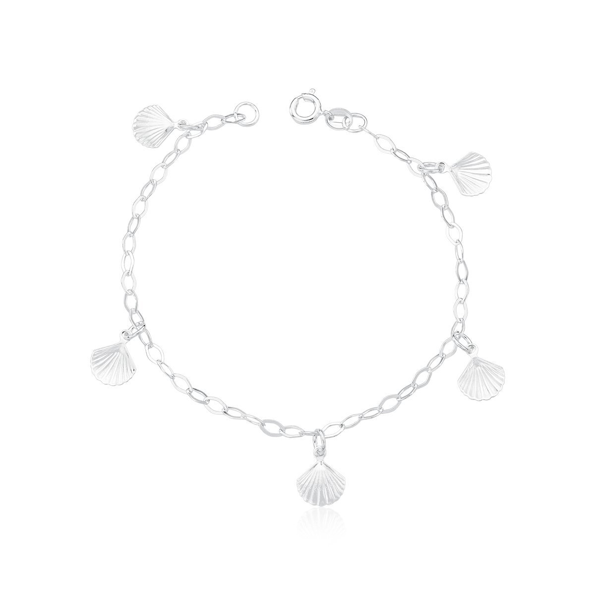 Pulseira Infantil com 4 pingentes conchas 1,3gr