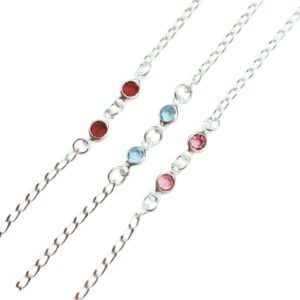 Pulseira infantil 2 zircônias central 1,1gr