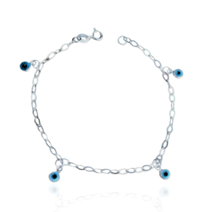 Pulseira Infantil 4 Olhos Gregos Brancos 1,5g