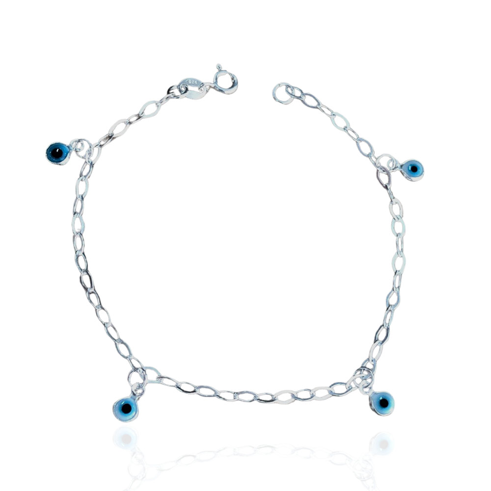 Pulseira Infantil 4 Olhos Gregos Brancos 1,5g