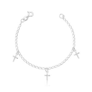 Pulseira Infantil com 3 pingentes Cruz